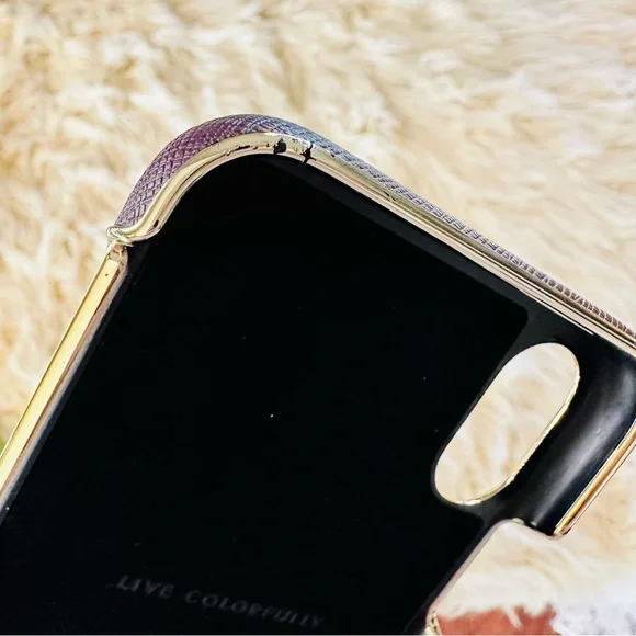 Kate Spade maroon gold iPhone X hard case - Picture 5 of 8